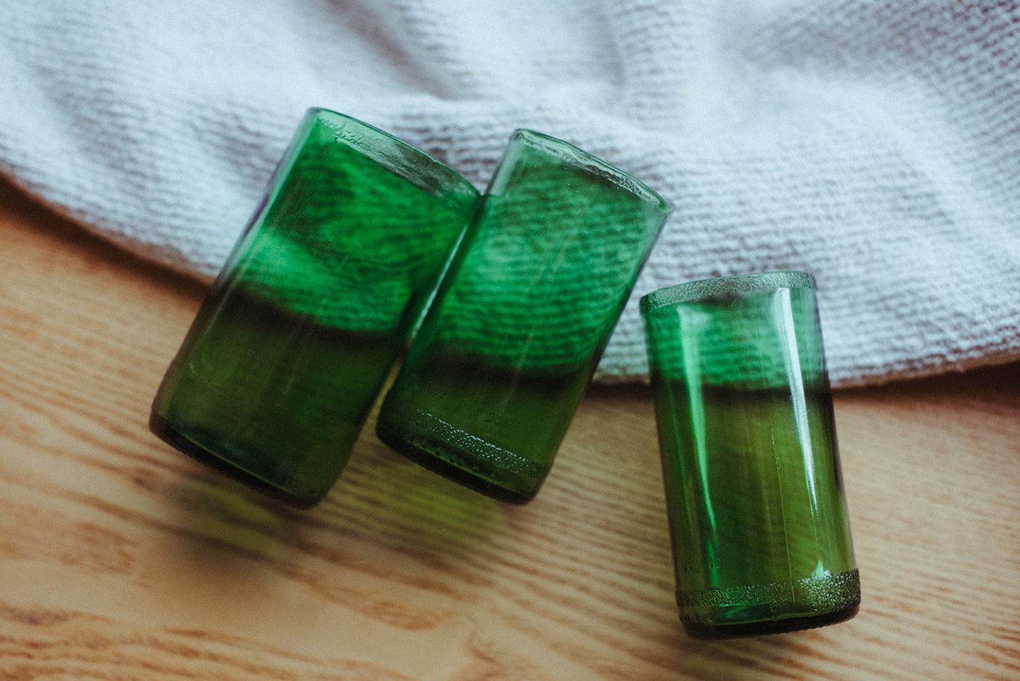 Recycled Glass Tumblers in Wicked Green (Bundled Discounts)