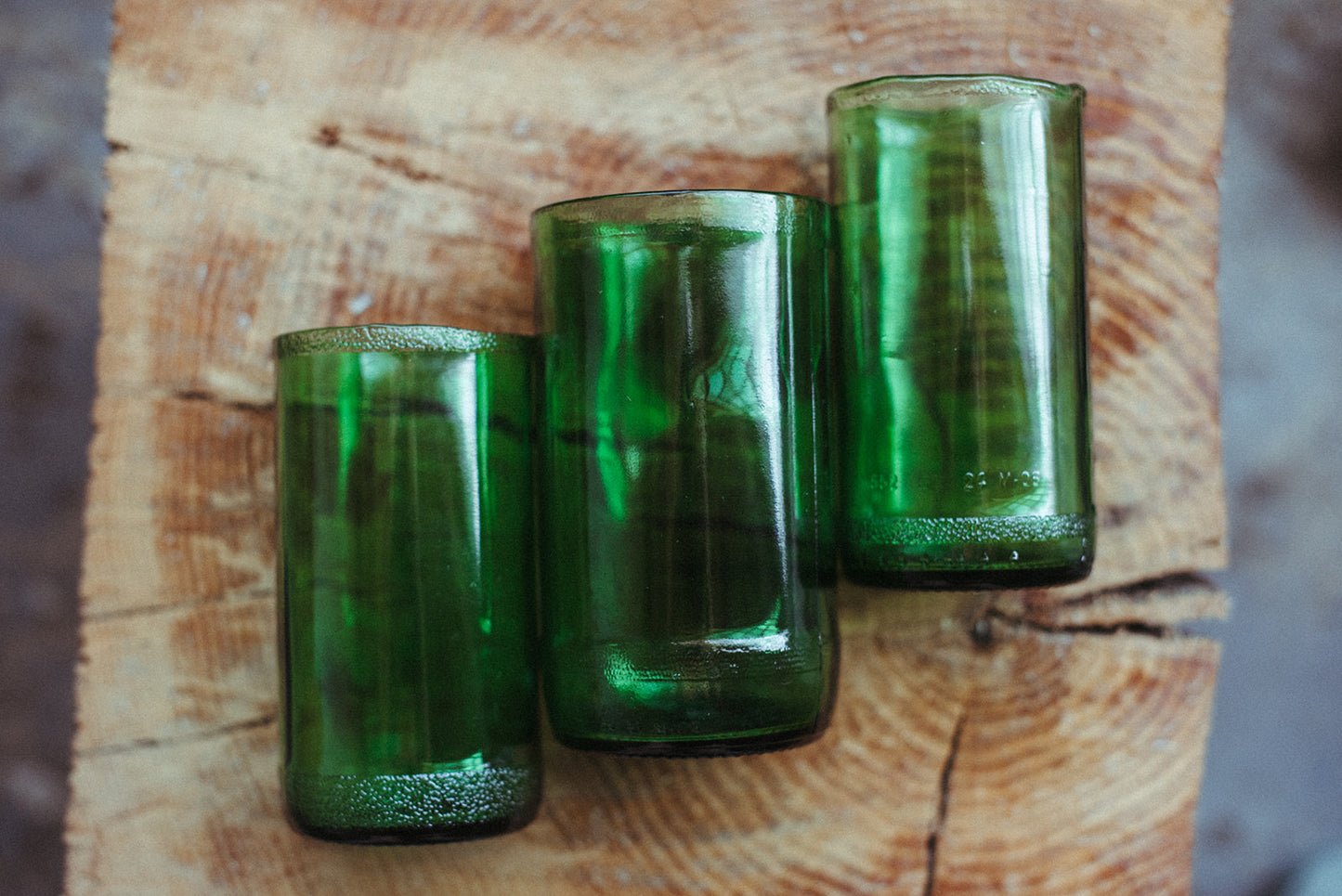 Recycled Glass Tumblers in Wicked Green (Bundled Discounts)